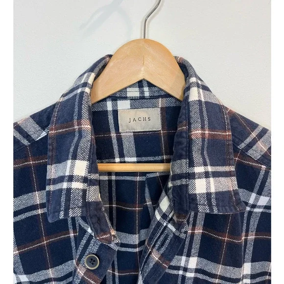 Jachs Blue & White Plaid Long Sleeve Button Up Thick Flannel Shirt Mens Size XXL - Picture 5 of 8